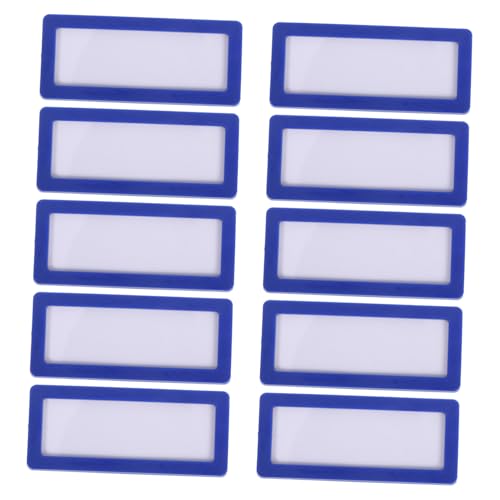 Hemobllo 10 Stück Teiliges Magnetische Etikettenhalter Nutzung als Bürodatei und Einsteckkartenhalter Langlebig aus Kunststoff und Gummimagnet Leuchtend Blau für Regalschild und von Hemobllo