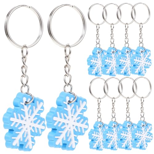 Hemobllo 10 Stück Teiliges Schneeflocken Schlüsselanhänger PVC Weihnachtsbaumschmuck Cartoon Anhänger Leichte Langlebige Niedliche Deko für Taschen Schlüssel Kleine Weihnachtsgeschenke von Hemobllo