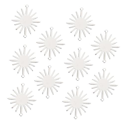 Hemobllo 10 Stück Teiliges Silberfarbene Sonnenblumen Anhänger Kupfer Glatte Oberfläche Schmuckverbinder für Halsketten DIY Schmuckherstellung Langlebig und Elegant von Hemobllo