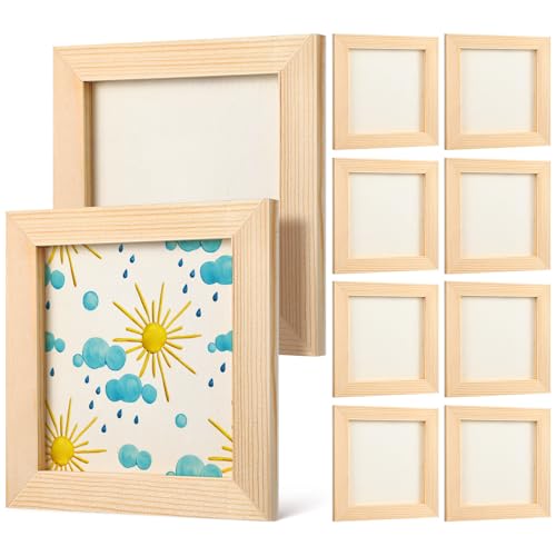 Hemobllo 10 Stück Unfertige Holzrahmen: Diy-fotodisplays aus Holz – Displayhalter für Kinder-ton-bastelprojekte – Blanker Fotohalter aus Holz, 4,72 Zoll von Hemobllo