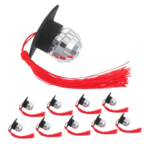 Hemobllo 10 Stück kleine Cupcake-Dekoration Cupcake -Abschlusskappe Toper Abschluss Mittelstücke Abschluss Tischdekoration Cupcake Toper für Abschlusssaison graduierte dekoration Acryl rot von Hemobllo
