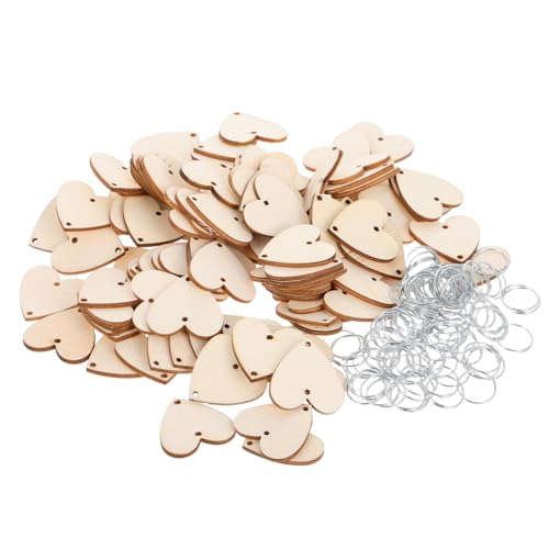 Hemobllo 100 Satz Teiliges Holzherz Anhänger mit Löchern Langlebige DIY Kalender Holzscheiben für Erinnerungen und Geburtstagskarten Rustikale Holzanhänger mit Metallringen für Basteln und Hemobllo 100 Satz Teiliges Holzherz Anhänger mit Löchern Langlebige DIY Kalender Holzscheiben für Erinnerungen und Geburtstagskarten Rustikale Holzanhänger mit Metallringen für Basteln und von Hemobllo