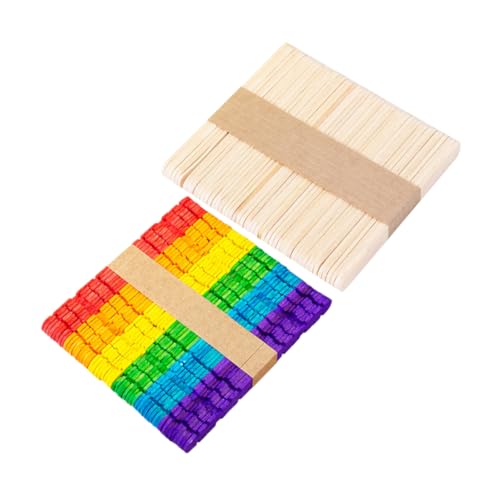 Hemobllo 100 Stück Bastelstäbchen Natürlichem Holz Bunte und Naturbelassene Eisstiele Robuste DIY Craft Sticks für Kreative Handwerksprojekte Hemobllo 100 Stück Bastelstäbchen Natürlichem Holz Bunte und Naturbelassene Eisstiele Robuste DIY Craft Sticks für Kreative Handwerksprojekte von Hemobllo