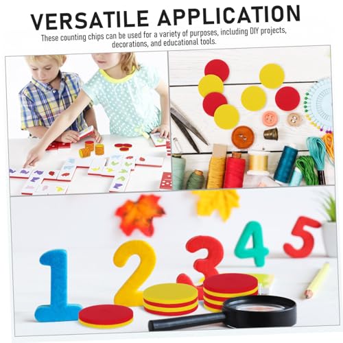 Hemobllo 100 Stück Bunte Eva Rechenscheiben Doppelfarbig Rot Gelb Langlebige Mathematikzähler für Vielseitige Zählchips für Brettspiele und Kognitive Lernspiele von Hemobllo
