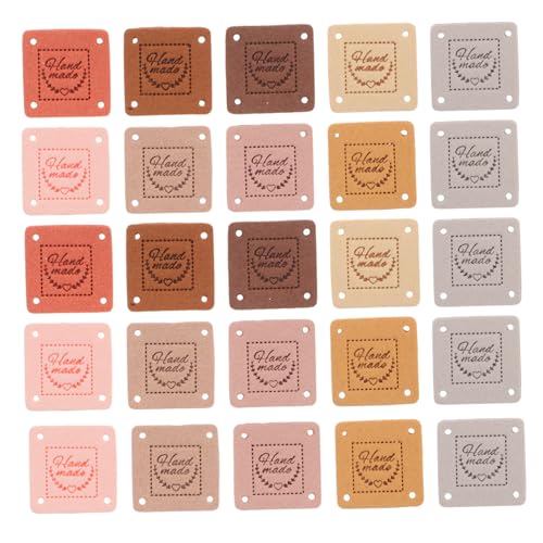 Hemobllo 100 Stück Bunte Handgefertigte Quadratische Labels aus Weichem Wildleder für Kinderbekleidung und DIY Nähen Atmungsaktive Vielseitige Stoffetiketten zum Annähen Farbenfrohe von Hemobllo
