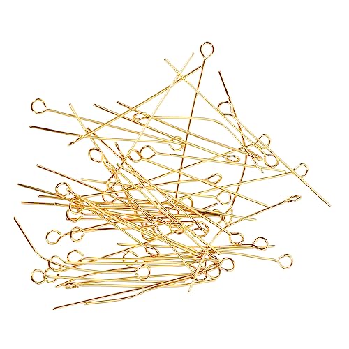 Hemobllo 100 Stück Goldfarbene Nadel Ösenstifte für Schmuckherstellung DIY Ohrringe Armbänder Halsketten Zubehör Basteln von Hemobllo