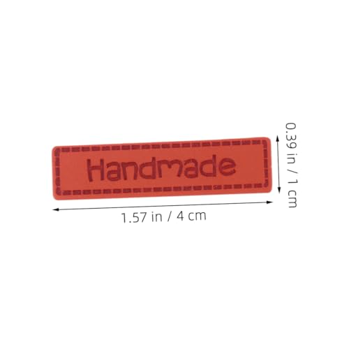 Hemobllo 100 Stück Handmade Lederetiketten für DIY Projekte Wechselnde Farboptik Labels für Häkel und Strickwaren Kleidung Taschen Hüte Handgefertigte Textiletiketten von Hemobllo