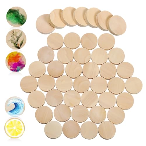 Hemobllo 100 Stück Holzscheiben Unbehauen Holzrohlinge Rund Stabile Holzstücke Flach für DIY Basteln Dekoration Hochzeit Weihnachten Handwerk Zubehör von Hemobllo
