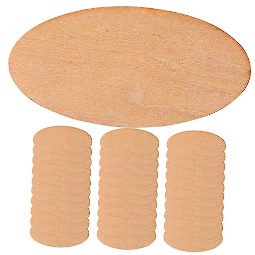 Hemobllo 100 Stück Ovale Holzscheiben Dicke Naturbelassene Lindenholzplatten Glatte Kanten DIY Bastelholz für Bemalen Gravur Basteln Holzverzierung Ovales Holz von Hemobllo