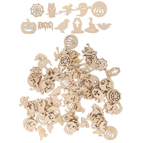 Hemobllo 100 Stück Teiliges Halloween Holzscheiben Hochwertigem Holz Langlebig und Sicher DIY Bastelzubehör für Kreative Halloween Dekorationen für Party und Handwerk mit Familien und Hemobllo 100 Stück Teiliges Halloween Holzscheiben Hochwertigem Holz Langlebig und Sicher DIY Bastelzubehör für Kreative Halloween Dekorationen für Party und Handwerk mit Familien und von Hemobllo