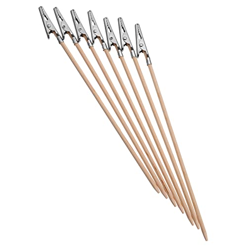 Hemobllo 100 Stück Teiliges Krokodilklemmen Set mit Bambusspießen Langlebige DIY Modellwerkzeuge Fixieren und Positionieren Kleiner Teile für Airbrush Basteln und Modellbau von Hemobllo