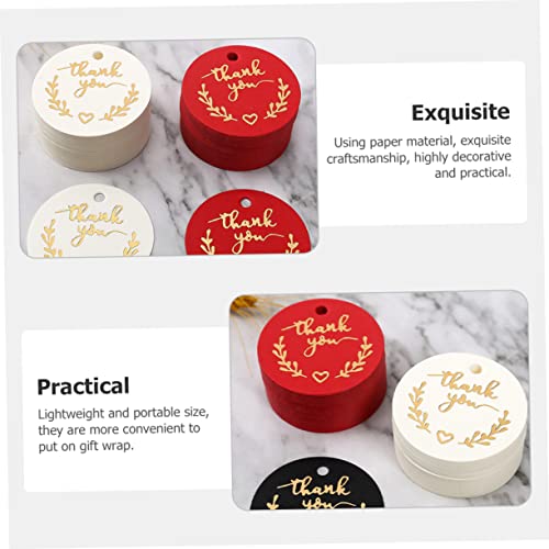 Hemobllo 100 Stück Teiliges Runde Geschenkanhänger aus Papier mit Goldfolie Dekorative Thank You Tags für Hochzeit Babyparty Gastgeschenke Vielseitige DIY Geschenketiketten Feierliche von Hemobllo