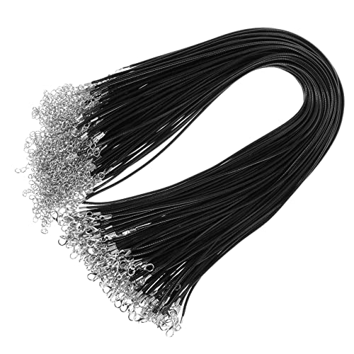 Hemobllo 100 Stück Teiliges Schwarzes Gewachstes Schmuckband mit Karabinerverschluss Halskettenschnur für Anhänger DIY Halskettenherstellung Vielseitig Einsetzbar und Modisch von Hemobllo