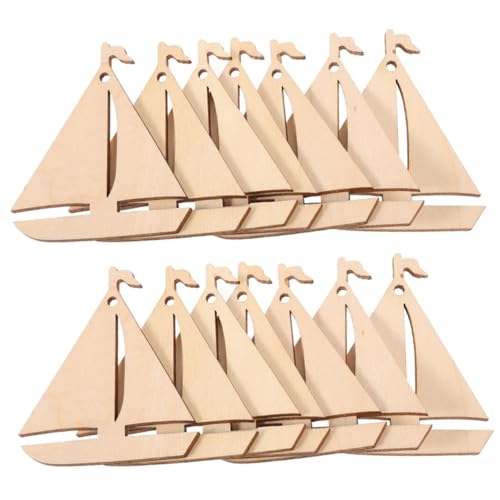 Hemobllo 100 Stück Teiliges Unvollendete Holzscheiben Segelboot zum Bemalen DIY Holzdeko Sicher Bastelmaterial für Nautische Themen Windspiel Zubehör Partydekoration von Hemobllo