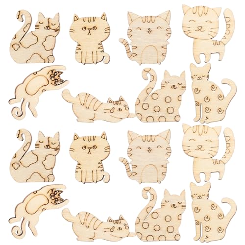 Hemobllo 100 Stück Unbehandelte Katzen-ausschnitte aus Holz für Kinder, Diy-bastel-holzscheiben für Kreative Projekte, Beige Katzenfiguren aus Holz, Perfekt für Handbemalte Dekorationen Hemobllo 100 Stück Unbehandelte Katzen-ausschnitte aus Holz für Kinder, Diy-bastel-holzscheiben für Kreative Projekte, Beige Katzenfiguren aus Holz, Perfekt für Handbemalte Dekorationen von Hemobllo