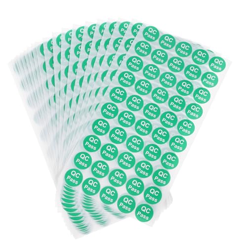 Hemobllo 1000Stücke Selbstklebende Qc Bestandene Etiketten Runde Aufkleber für Lagerprodukte Langlebig Praktisch für Qualitätsprüfungen für Verschiedene Anwendungen von Hemobllo