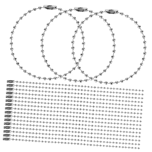 Hemobllo 100Stücke Einstellbare Edelstahlkette Verstellbare Kugelkette für Schlüsselanhänger Metallperlen Stahlkette Silber für DIY Schmuckherstellung Hemobllo 100Stücke Einstellbare Edelstahlkette Verstellbare Kugelkette für Schlüsselanhänger Metallperlen Stahlkette Silber für DIY Schmuckherstellung von Hemobllo