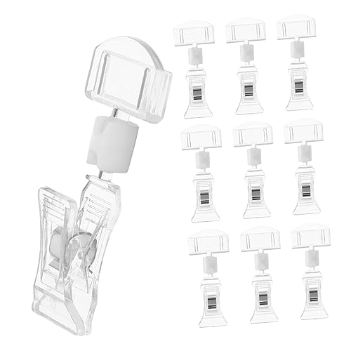 Hemobllo 10Stücke Acryl Etikettenhalter Drehbare Preisschilder Clips für Einzelhandel Transparente Schildhalter für Menüs Fotos und Werbung Leicht und Platzsparend von Hemobllo