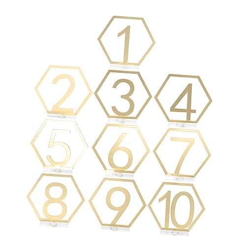 Hemobllo 10Stücke Sechseckige Tischkartenhalter Für Hochzeiten Platzkarten Zur Dekoration Von Feierlichkeiten Und Besonderen Anlässen Goldfarben Für Stilvolle von Hemobllo