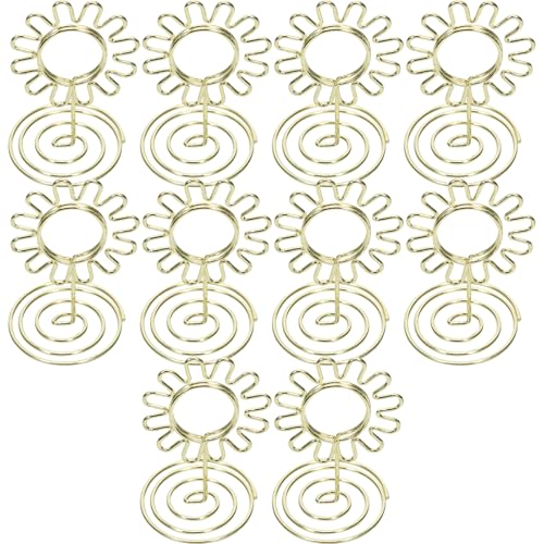 Hemobllo 10Stücke Tischkartenhalter Blumenstil Stabile Fotohalter für Hochzeiten und Partys Goldene Sonnenblumen Kartenhalter für Tischdekoration und Präsentation von Bildern von Hemobllo