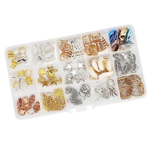Hemobllo 115 Stück Teiliges Haarschmuck Metallringe für Zöpfe Verstellbare Dreadlocks Manschetten Kreative Haarperlen für DIY Flechtfrisuren Sicherer Haarschmuck für Braids und Hemobllo 115 Stück Teiliges Haarschmuck Metallringe für Zöpfe Verstellbare Dreadlocks Manschetten Kreative Haarperlen für DIY Flechtfrisuren Sicherer Haarschmuck für Braids und von Hemobllo