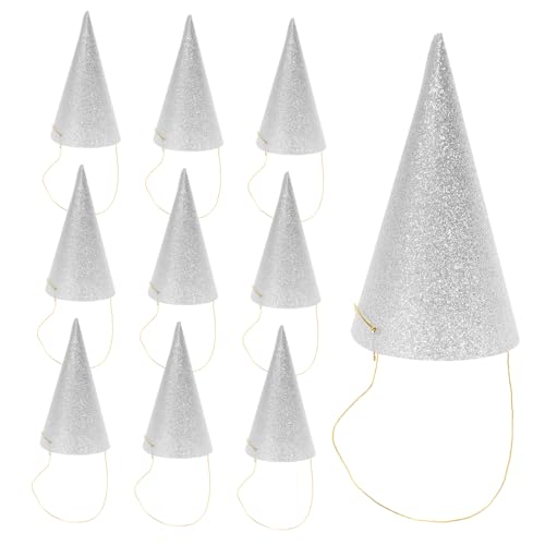 Hemobllo 12 Stück Geburtstagshut Silberne Glitzerkegel Geburtstagskrone Aus Papier Vorabend Funkelnd Partyhüte in Großen Mengen Glitzerkegelhüte Glitzer Hüte Glänzend Mehrere Silver von Hemobllo