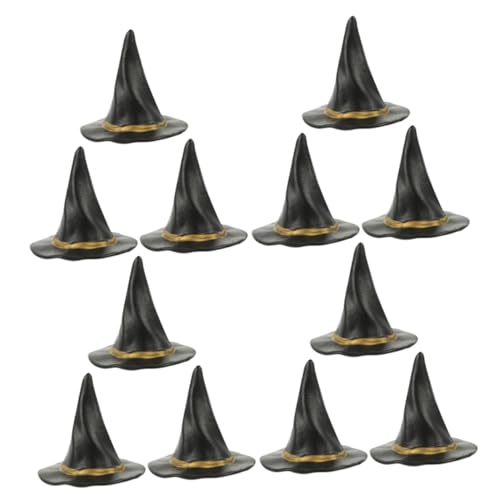 Hemobllo 12 Stück Hexenhut -Dekoration Kappe kleine hexenhut Dekoration Halloween-Dekorationen Gothic Mini-Hut Puppenhüte kleine Huthüllen Plastik Black von Hemobllo