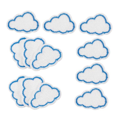 Hemobllo 12 Stück Teiliges Bestickter Aufbügelflicken Wolkenform Robuste DIY Patches zum Aufbügeln für Kleidung Rucksäcke Jeans Jacken Vielseitige Stoffapplikationen für Textilien von Hemobllo