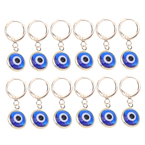 Hemobllo 12 Stück Teiliges Evil Eye Schlüsselanhänger Blaues Auge Anhänger Schmuck für Frauen Handtasche Schutzsymbol Langlebiges Metall für Alltag und Partys von Hemobllo