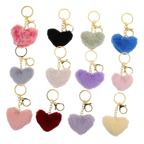 Hemobllo 12 Stück Teiliges Flauschiger Herz Schlüsselanhänger Weicher Pompom Anhänger Leichtes Accessoire für Tasche Auto Damen Kompakter Schlüsselring mit Liebessymbol Hemobllo 12 Stück Teiliges Flauschiger Herz Schlüsselanhänger Weicher Pompom Anhänger Leichtes Accessoire für Tasche Auto Damen Kompakter Schlüsselring mit Liebessymbol von Hemobllo