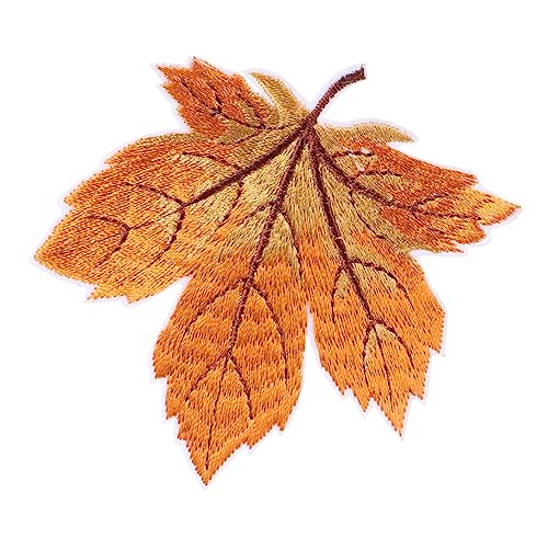 Hemobllo 12 Stück Teiliges Gestickter Ahornblatt Aufnäher Dicke Textur Klare Muster zum Aufbügeln oder Aufnähen für Kleidung Taschen Hüte und DIY Herbstdekorationen von Hemobllo