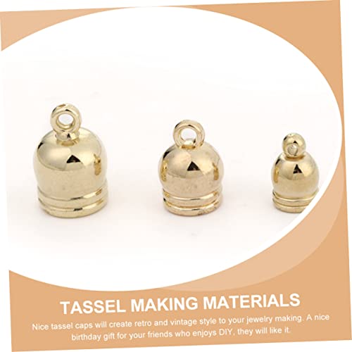 Hemobllo 120 Stück Teiliges Endkappen für Kordeln Metallische Tassel Stopper in Drei Langlebige Schmuckendkappen für Armband Halskette DIY Schmuckherstellung von Hemobllo