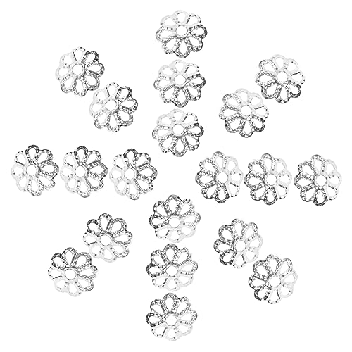 Hemobllo 1200 Stück Teiliges Metall Perlenkappen Blütenförmige Schmuckzubehör für DIY Armbänder und Halsketten Silberfarben Vielseitige Bastelmaterialien für Perlen Schmuckherstellung von Hemobllo
