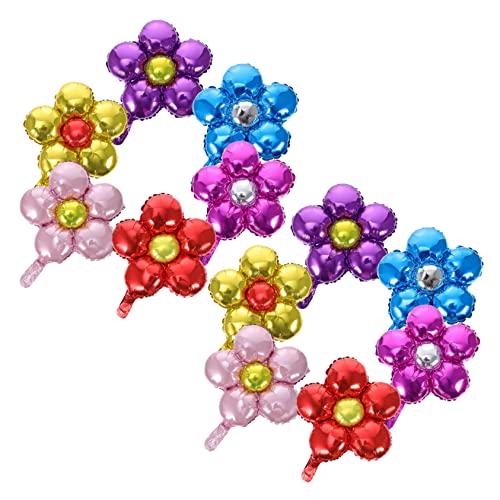 Hemobllo 12Stücke Blumen Aluminium Folienballons für Geburtstagsfeiern Partydekoration für Kindergeburtstage und Festlichkeiten von Hemobllo