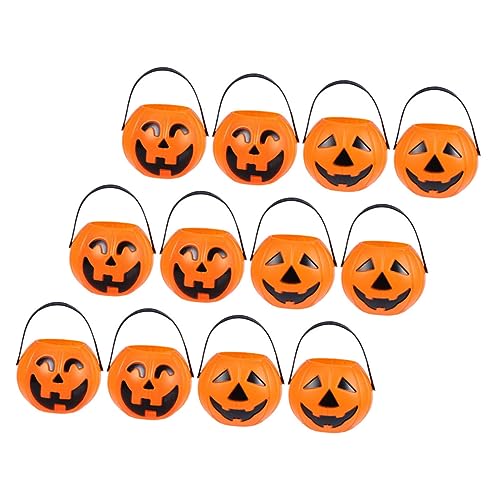 Hemobllo 12Stücke Halloween Kürbis Süßigkeitseimer Kunststoffbehälter für Süßes oder Saures Party Dekoration Transportabel Zufällige Farben Hemobllo 12Stücke Halloween Kürbis Süßigkeitseimer Kunststoffbehälter für Süßes oder Saures Party Dekoration Transportabel Zufällige Farben von Hemobllo