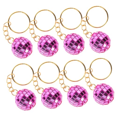 Hemobllo 12Stücke Mini Discokugel Schlüsselanhänger Spiegel Schlüsselanhänger für Hochzeiten Partys und Weihnachten Einzigartige Disco Dekorationen Rosé von Hemobllo