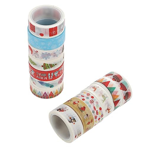 Hemobllo 13 Rollen Teiliges Weihnachts DIY Dekorationsklebeband Buntes Papier Klebeband mit Festlichen Motiven Selbstklebend Handabreißbar für Geschenkverpackung Weihnachtskarten Basteln von Hemobllo