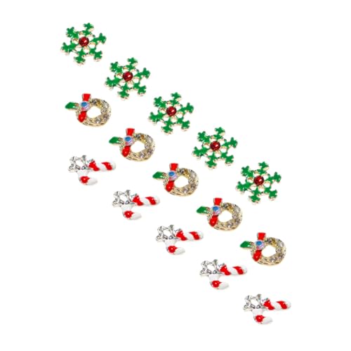 Hemobllo 15 Stück Teiliges Nagel Charms Weihnachts Nail Art Decors aus Langlebiger Legierung DIY Maniküre Zubehör für Nageldekoration und Vielseitiges Basteln von Hemobllo