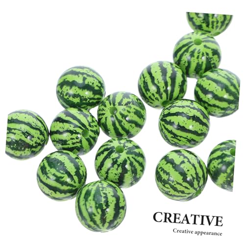 Hemobllo 15 Stück Teiliges Wassermelonen Perlen für DIY Schmuckherstellung Realistisch Bedruckte Frucht Spacer Perlen Einfach zu Fädeln Vielseitig für Armbänder und Girlanden Sommerliche von Hemobllo