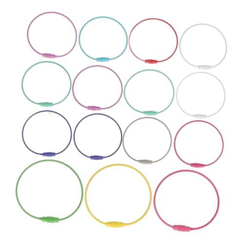 Hemobllo 15Stücke Draht Schlüsselanhänger Ringe mit Schlüsselschlaufe Farben Einfach zu Bedienen für DIY Id Tags Vielseitige Verwendung von Hemobllo