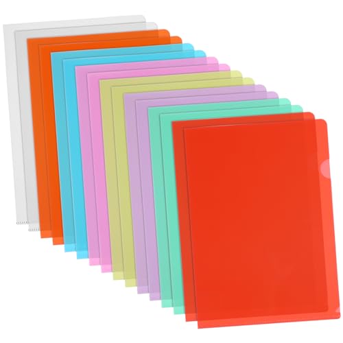 Hemobllo 16 Stück Transparente Form Aktenordner Teiliges Farbig Durchsichtig Stabile Büro Dokumentenhüllen Vielseitig Einsetzbar für Berichte Briefe Memoorganizer von Hemobllo