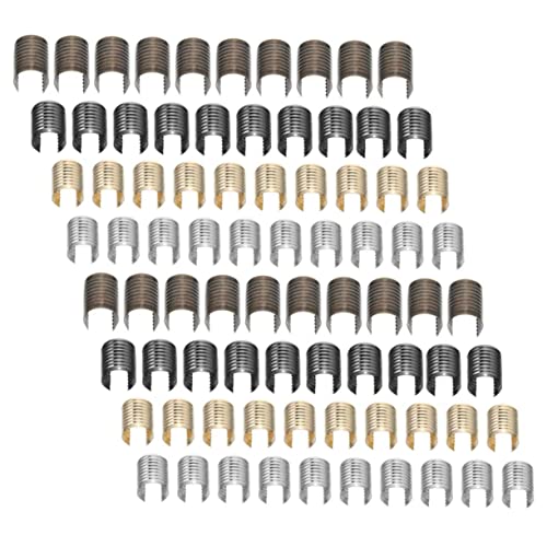 Hemobllo 160 Stück Teiliges Lederseilclips Robustem Zylindrische Quetschperlen für DIY Schmuck und Taschenherstellung Breit Vier Farben Gold Silber Schwarz Antikbronze Rostfrei und Hemobllo 160 Stück Teiliges Lederseilclips Robustem Zylindrische Quetschperlen für DIY Schmuck und Taschenherstellung Breit Vier Farben Gold Silber Schwarz Antikbronze Rostfrei und von Hemobllo