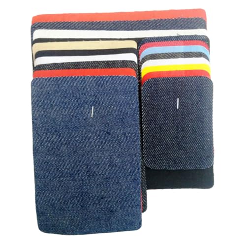 Hemobllo 18 Stück Teiliges Jeansstoff Reparaturset mit Ovalen Applikationen Selbstklebend Aufnähen Strapazierfähige Denim Patches für Kleidung für Hosen Jacken Pullover DIY Flicken für von Hemobllo