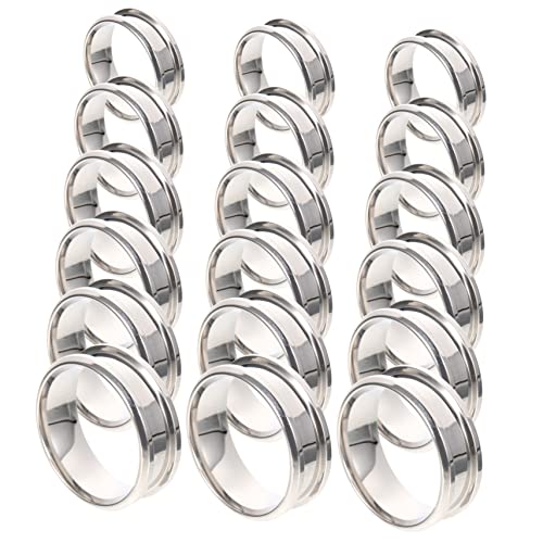 Hemobllo 18Stücke Edelstahlring Teiliges Gerillte Finger Ringe Korrosionsbeständig Langlebig Schmuckherstellung für Kreationen für von Hemobllo