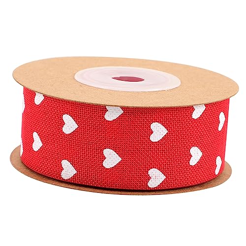 Hemobllo 1Rolle DIY Valentinstagsband Herzmuster Yards Rotes Geschenkbänder für Geschenkverpackungen Hochzeit und Dekoration Sanftes Langlebiges Leinenimitat für Projekte Hemobllo 1Rolle DIY Valentinstagsband Herzmuster Yards Rotes Geschenkbänder für Geschenkverpackungen Hochzeit und Dekoration Sanftes Langlebiges Leinenimitat für Projekte von Hemobllo