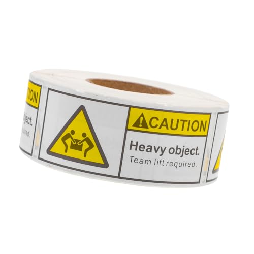 Hemobllo 1Rolle Roll Heavy Object Aufkleber Klebeetiketten für Umzug Versand Warnetikett für Schwere Pakete Hohe Haftung für Sichere Befestigung Auffällige Kennzeichnung von Hemobllo