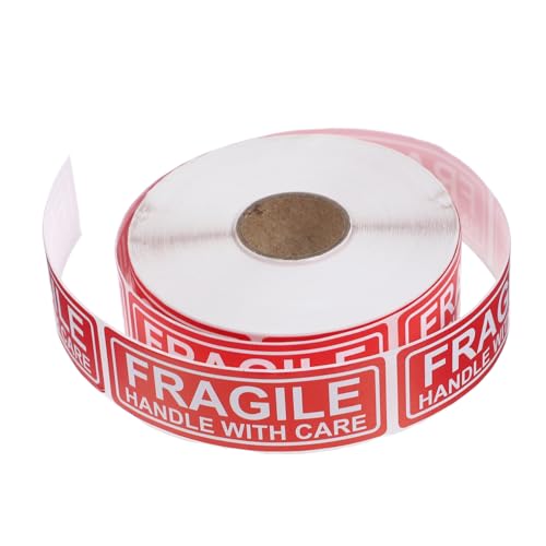 Hemobllo 1Rolle Selbstklebende Fragile Handle With Care Aufkleber Langlebig für Zerbrechliche Verpackungen Warnetiketten für Sicheren Versand Einfach zu Entfernen von Hemobllo
