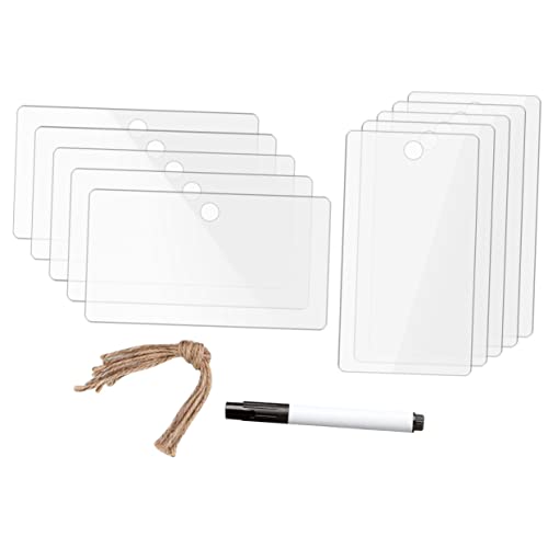 Hemobllo 1Satz Acryl Wiederverwendbare Transparente Hängeetiketten mit Natürlichem Hanfseil für DIY Projekte Aufbewahrungskörbe Memos und Dekorationen von Hemobllo