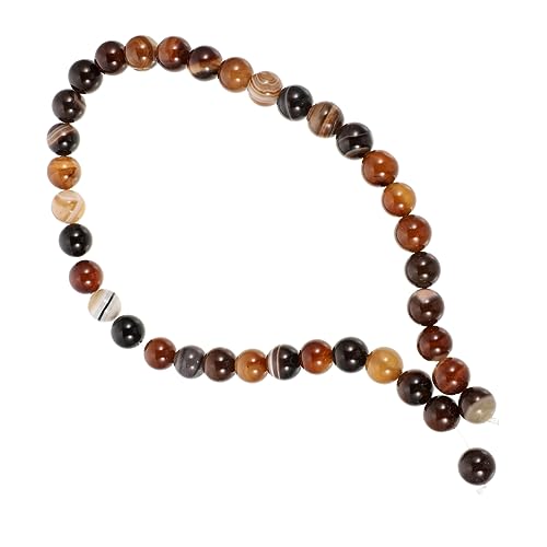 Hemobllo 1Satz Runde Lose Perlen Natürlichem Streifen Agnat ca DIY Schmuckherstellung für Armbänder Halsketten und von Hemobllo