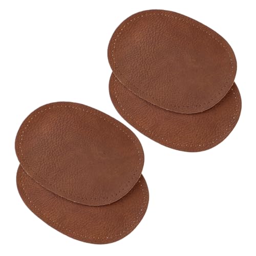 Hemobllo 2 Paare Ovaler PU Elbow Patch mit Vorgebohrten Nadelöffnungen Weiche Strapazierfähige Stoffflicken zum Annähen Reparatur für Jacken Pullover und Hosen Einfach zu Nähen Braun von Hemobllo